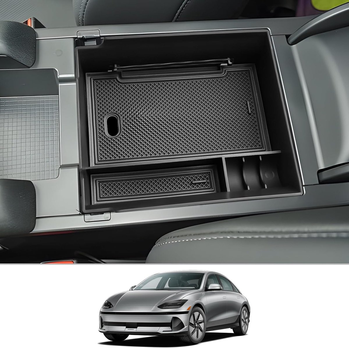 Center Console Organizer voor Hyundai Ioniq 6 2023-2026 - Opbergruimte - Ruimtebesparend - Houdt alles geordend - ShopVlot