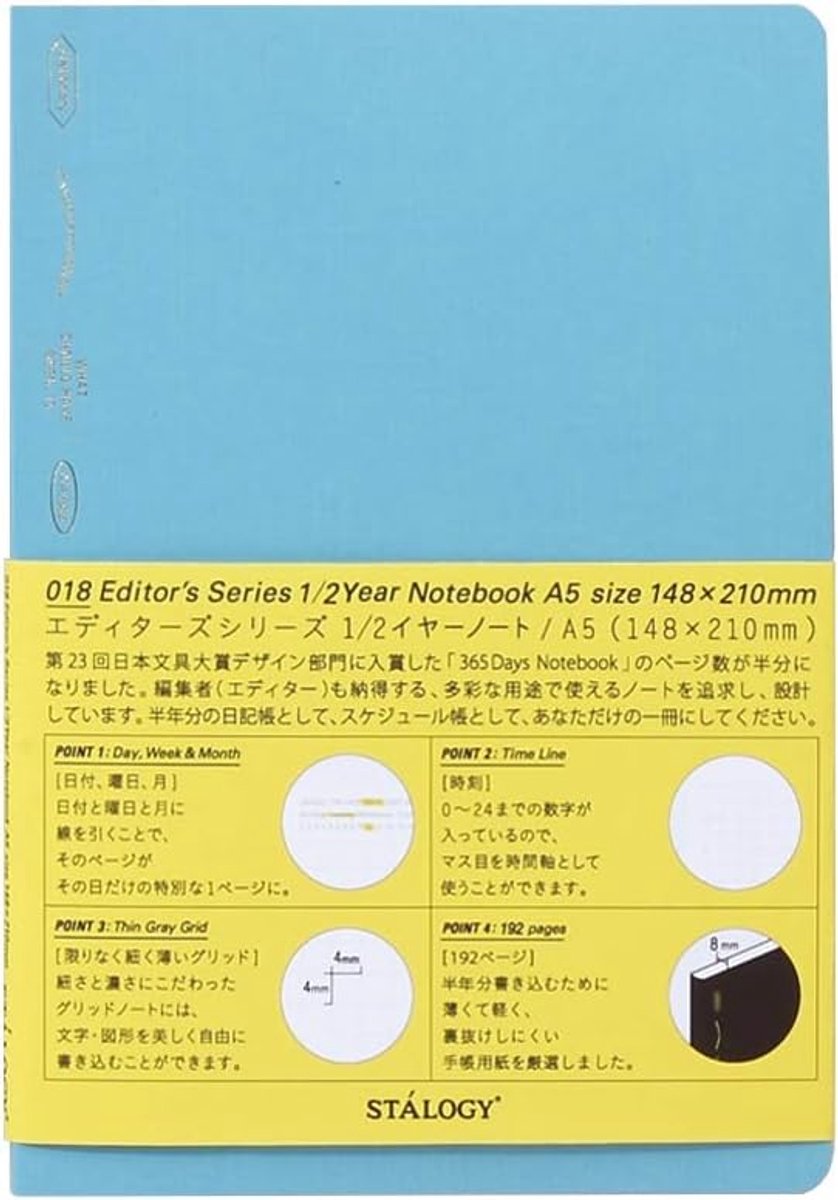 Notitieboek A5 - Blauw - Gridded papier - Ideaal voor creatief gebruik - ShopVlot