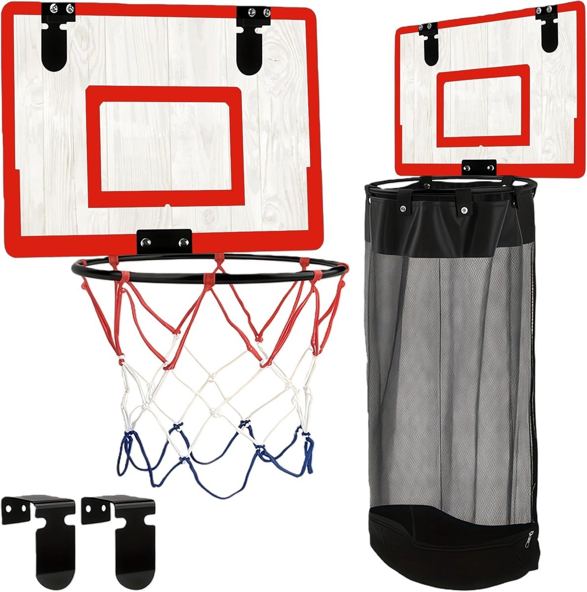 Basketbalkorf en wasmand in één, multifunctioneel ontwerp, ideaal voor sport en opslag, rood