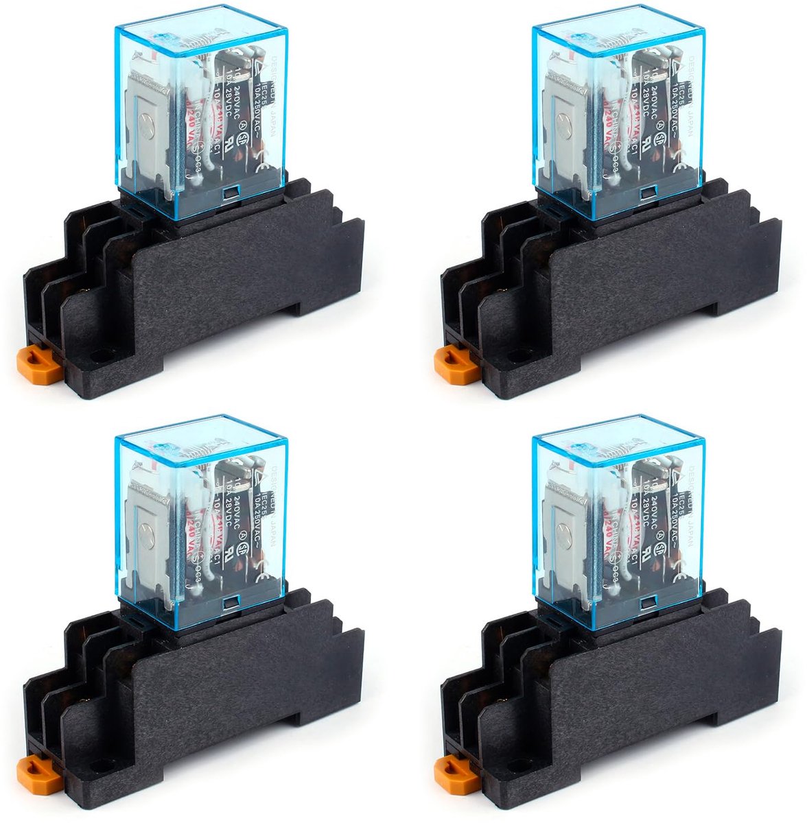 Power relais met basis - nieuwe relais AC 220 V 10 A DPDT - met plugbasis - beschermt elektrische apparaten - ShopVlot