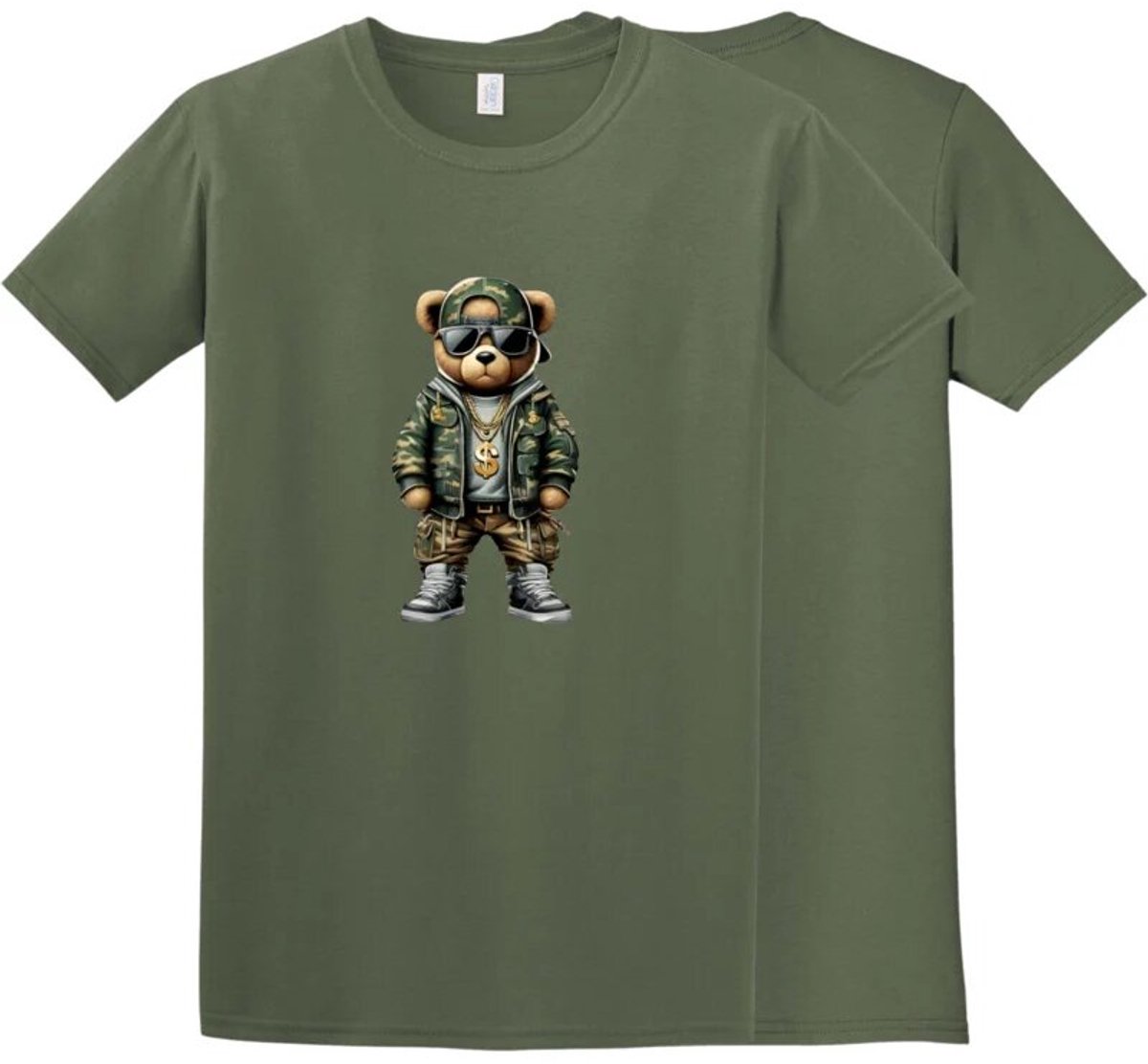Jongens T-shirt Beer Military Green - Groen - 98/104
