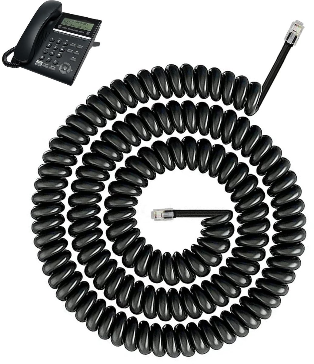 Telefoonspiraalkabel 5 m - Flexibele RJ9 connector - Robuust en duurzaam - Verbeterde geluidskwaliteit - ShopVlot