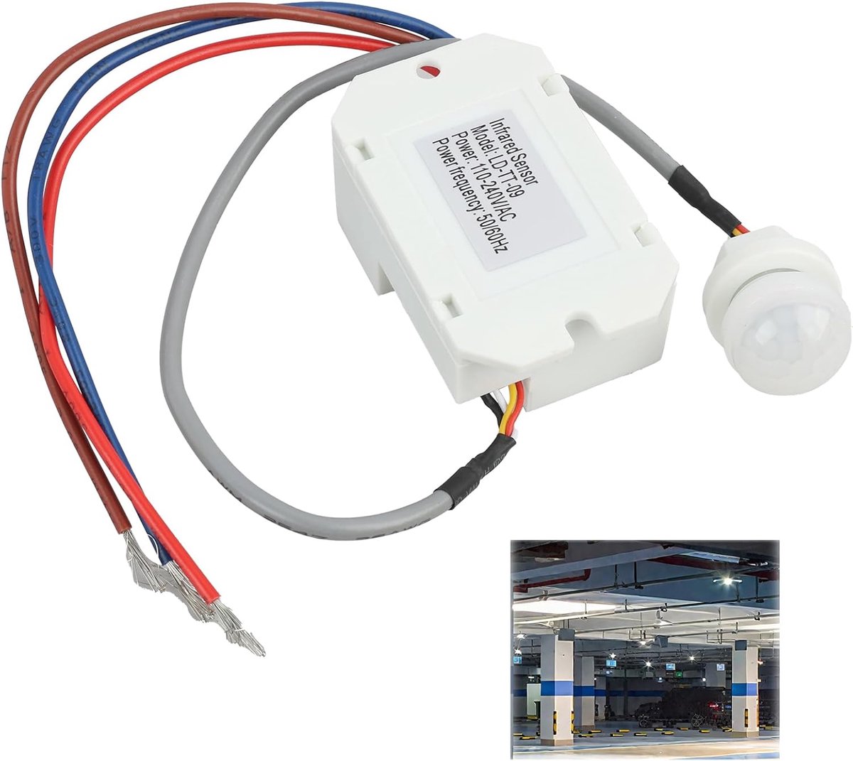Bewegingsmelder 6M 120° - PIR Sensor - Mini Sensor met instelbare vertraging en lichtgevoeligheid - ShopVlot
