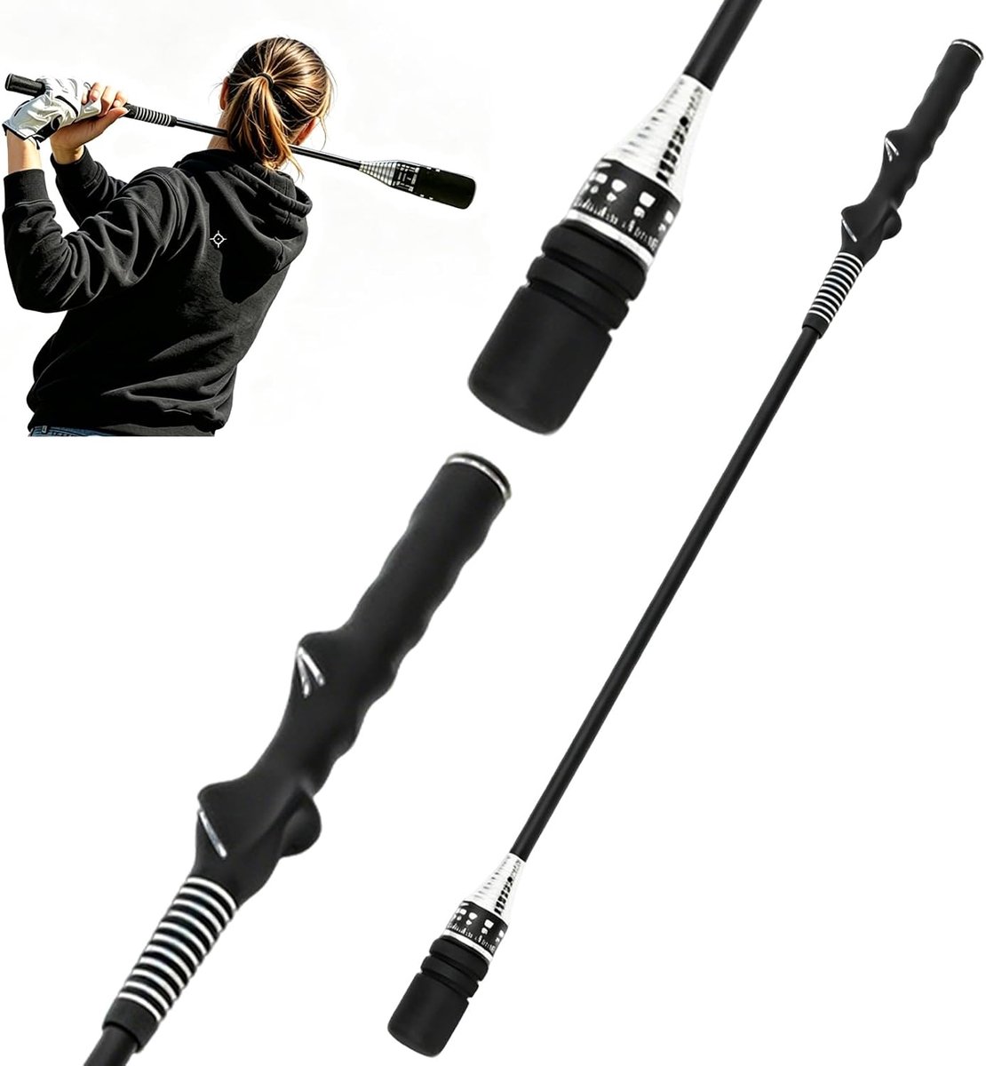 Golf-swingtrainer 80 cm - verstelbare oefenstokken - ergonomische handgreep - ideaal voor beginners - ShopVlot