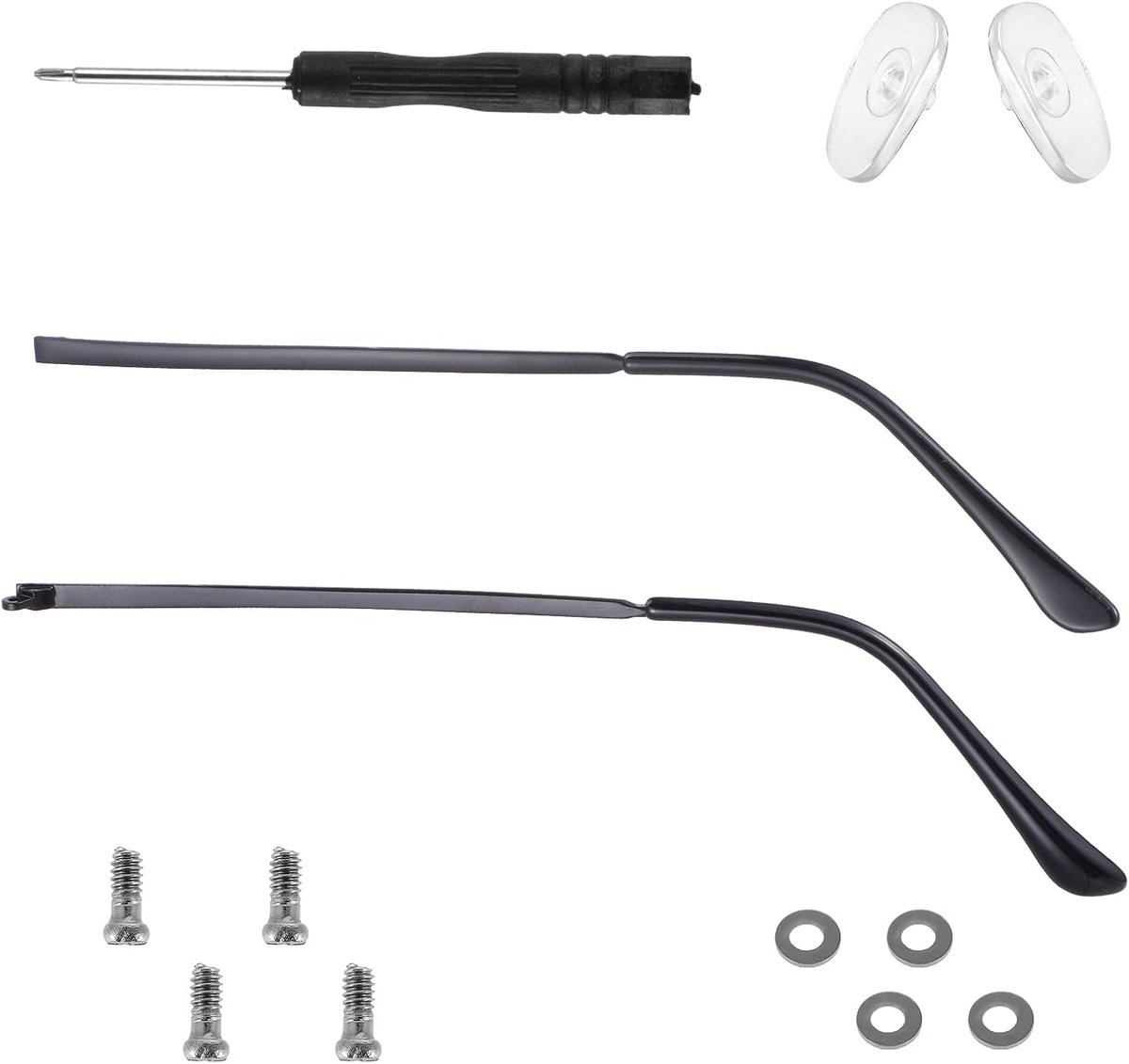 Bril vervangende pootjes 2 paar - TR-90 anti-slip - met siliconen tips - complete reparatieset voor snelle vervangingen - ShopVlot