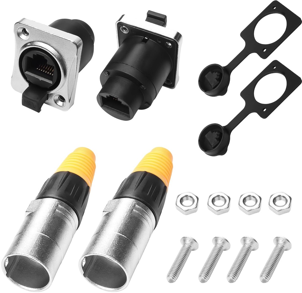 RJ45 waterdichte koppeling - IP65 doorvoerplug - stevige verbinding - ideaal voor industriële netwerken - ShopVlot