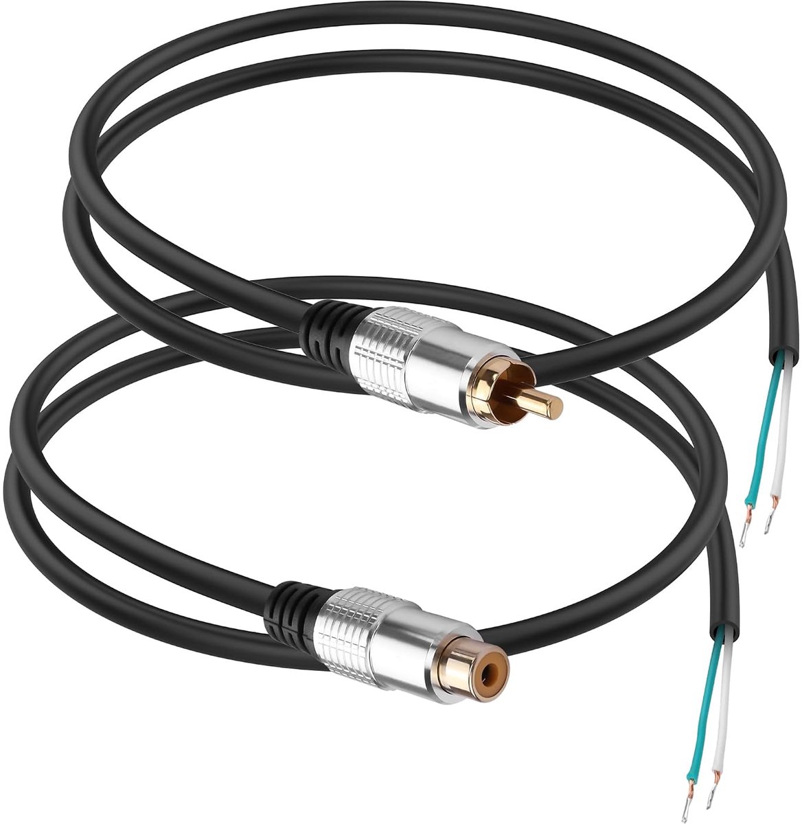RCA kabeladapter 0,5m - RCA plug naar blote draad - vervang beschadigde kabels - voor audioapparatuur - ShopVlot