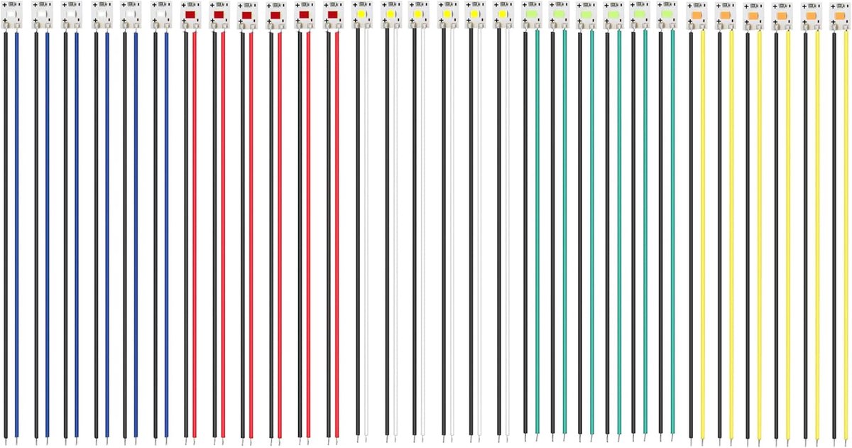 LED strips 30 x 8 mm - pre-wired 2835 SMD - 12-18 V - heldere verlichting voor eenvoudige installatie - ShopVlot