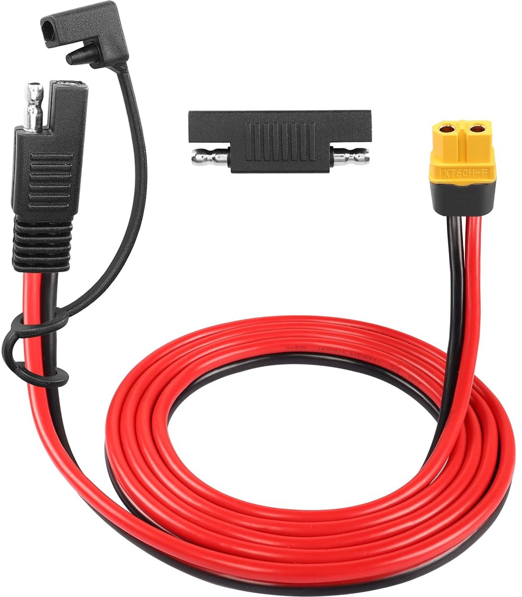 SAE naar XT60 Kabel 12 AWG 4,9 FT - XT60 naar SAE Bus Adapter - Inclusief Polarity Reverse Adapter - ShopVlot