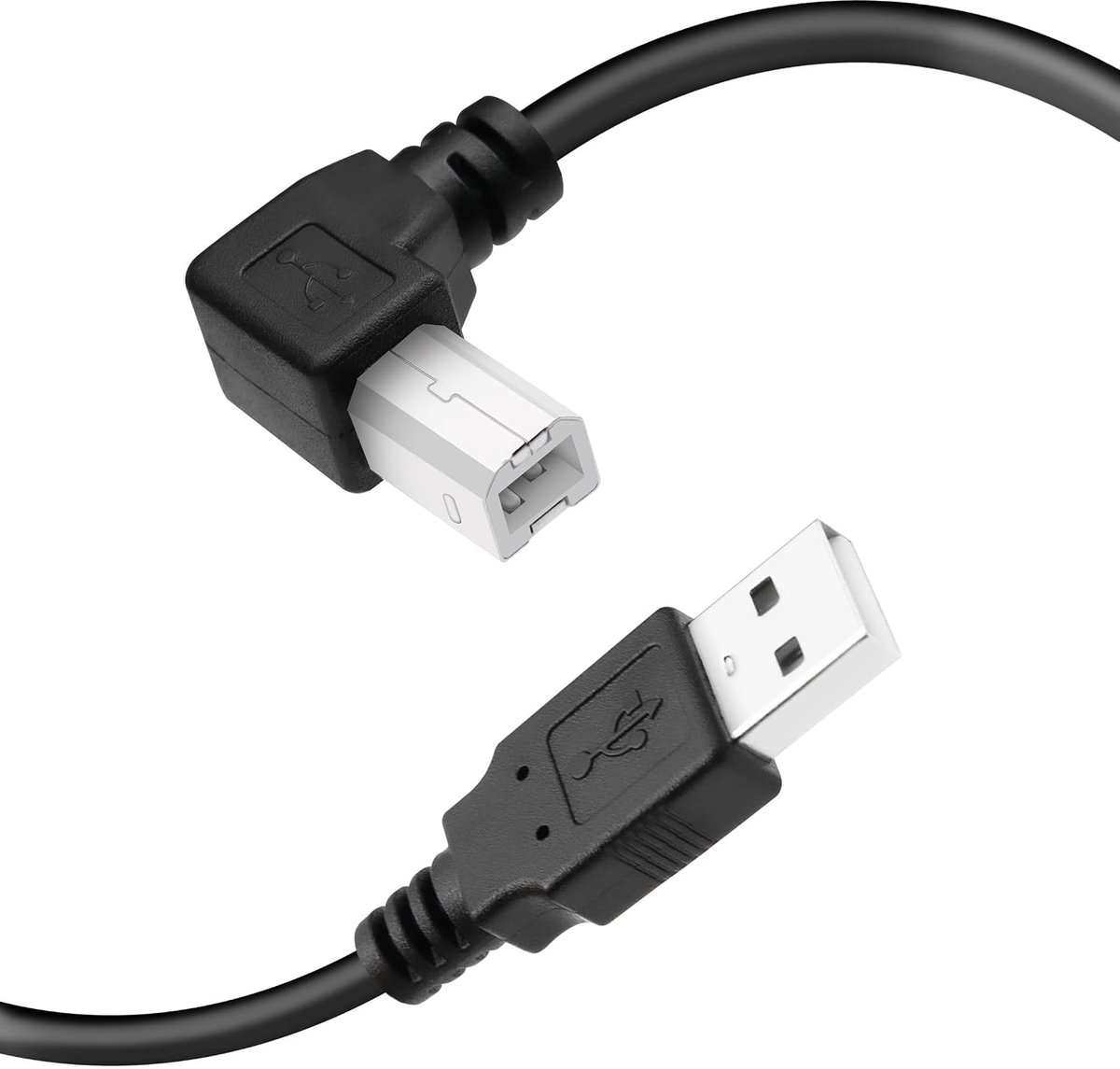 USB Printer Kabel 90 Graden - 1.5M - USB 2.0 A naar B - Hoge snelheid 480Mbps voor printers - ShopVlot