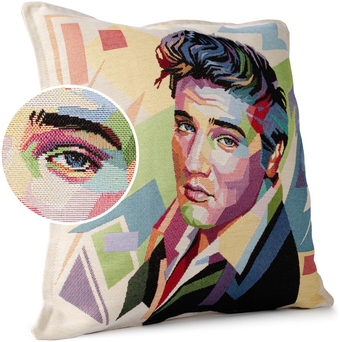 ANRO Sierkussen Elvis Presley 45x45cm – Jacquard Gobelin Inclusief Vulling Bank Woonkamer Decoratief