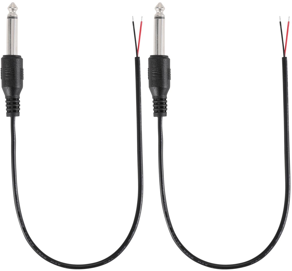Speaker kabel 0.3m 6.35mm mono - 1/4" TS male naar open draad - vervangend voor microfoon/speaker - ShopVlot