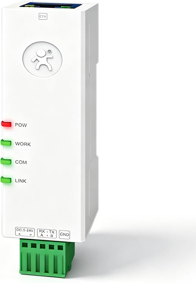DIN-rail RS485 naar Ethernet converter - Modbus RTU-TCP gateway - compacte en robuuste uitvoering - ShopVlot