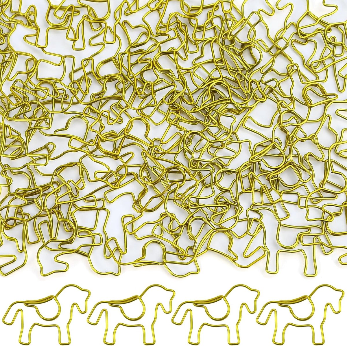 Paperclips - Goud - 39 x 25 mm - Creatieve Paardenvorm van Metaal - Voor School en Kantoor