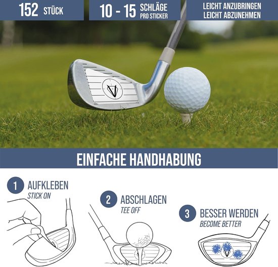 Golf Impact Stickers 152x - Weerbestendige impact tape - Voor verschillende slagen - Directe feedback op je strokes - ShopVlot van GOLF — afbeelding 2