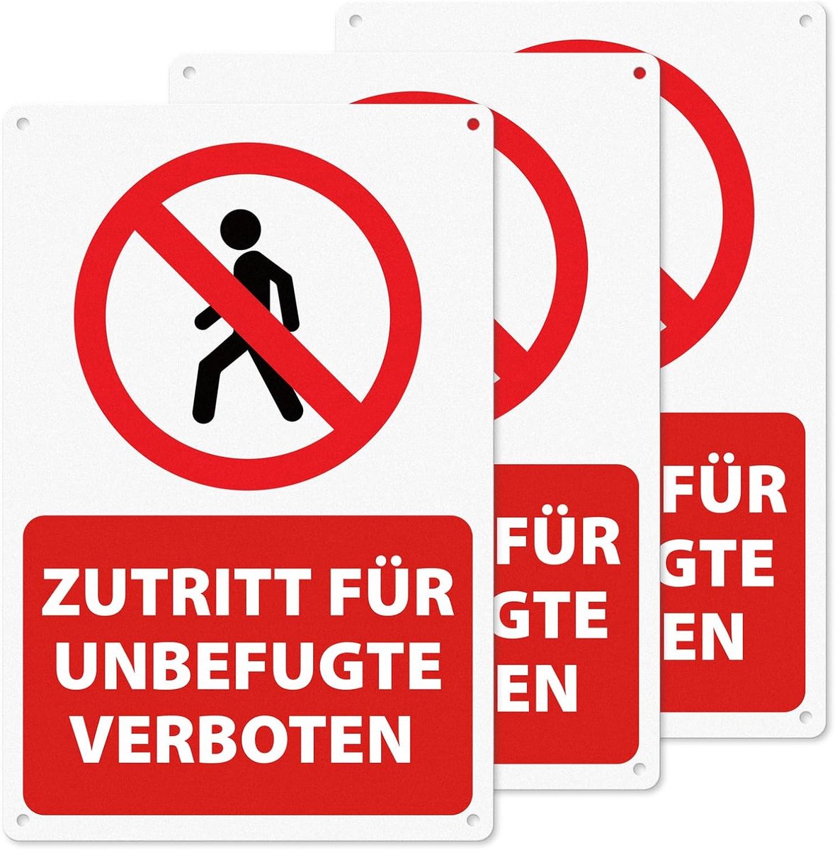 Waarschuwingsbord verboden toegang - 30 x 20 cm - zelfklevend en waterproof - duidelijke instructies voor veiligheid - ShopVlot