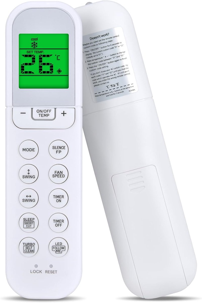 Airconditioning afstandsbediening set - vervangend model - geschikt voor Midea en Ariston - direct klaar voor gebruik - ShopVlot