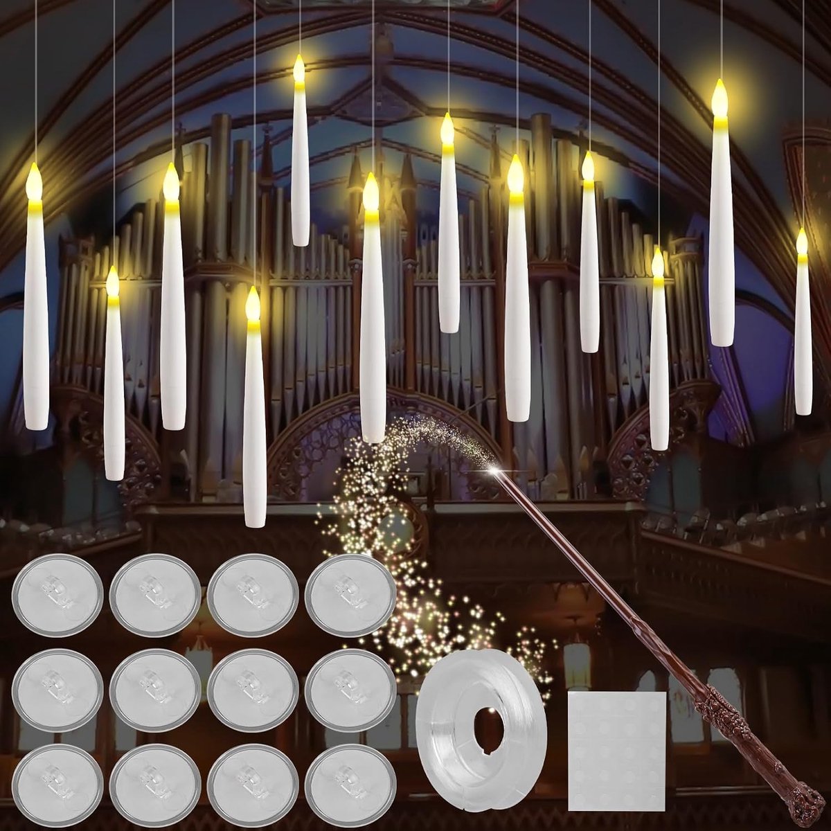 Drijvende LED Kaarsen 12 Stuks - Flameless - Met Toverstaf Afstandsbediening - Perfect voor Feestdecoratie - ShopVlot
