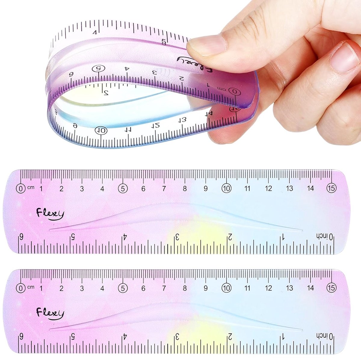 Plastic Liniaal 15 cm - Buigzaam en Kleurrijk - Ideaal voor School en Kantoor - Flexibel en Duurzaam - ShopVlot