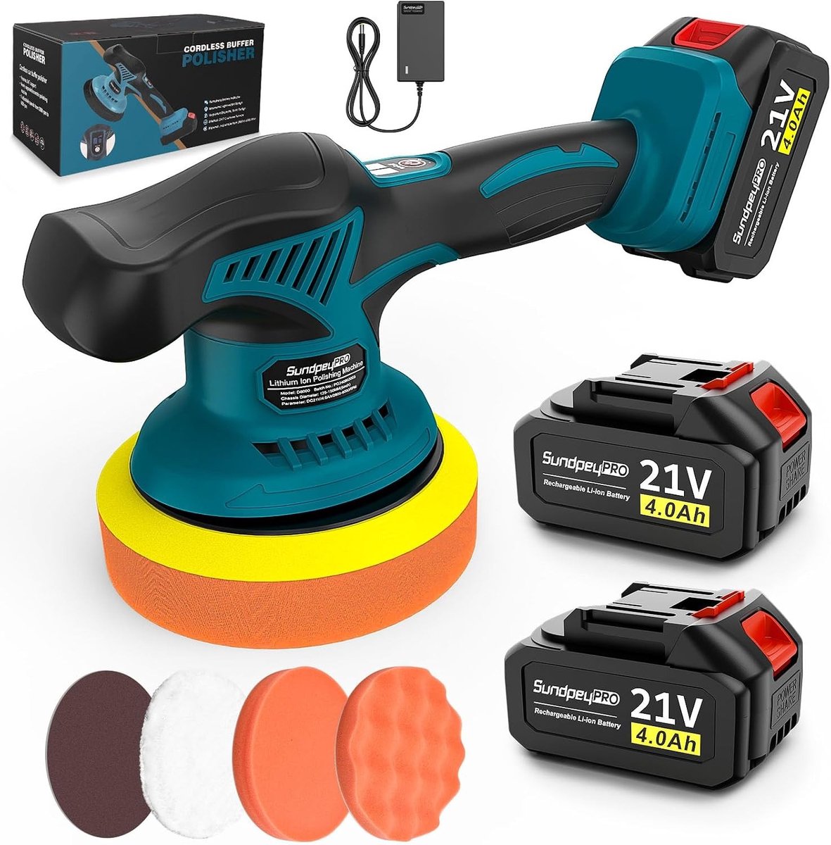 Polijstmachine - Accu - 6 Inch - Snoerloze Polijstmachine met Variabele Snelheden - Voor Auto- en Meubelverzorging