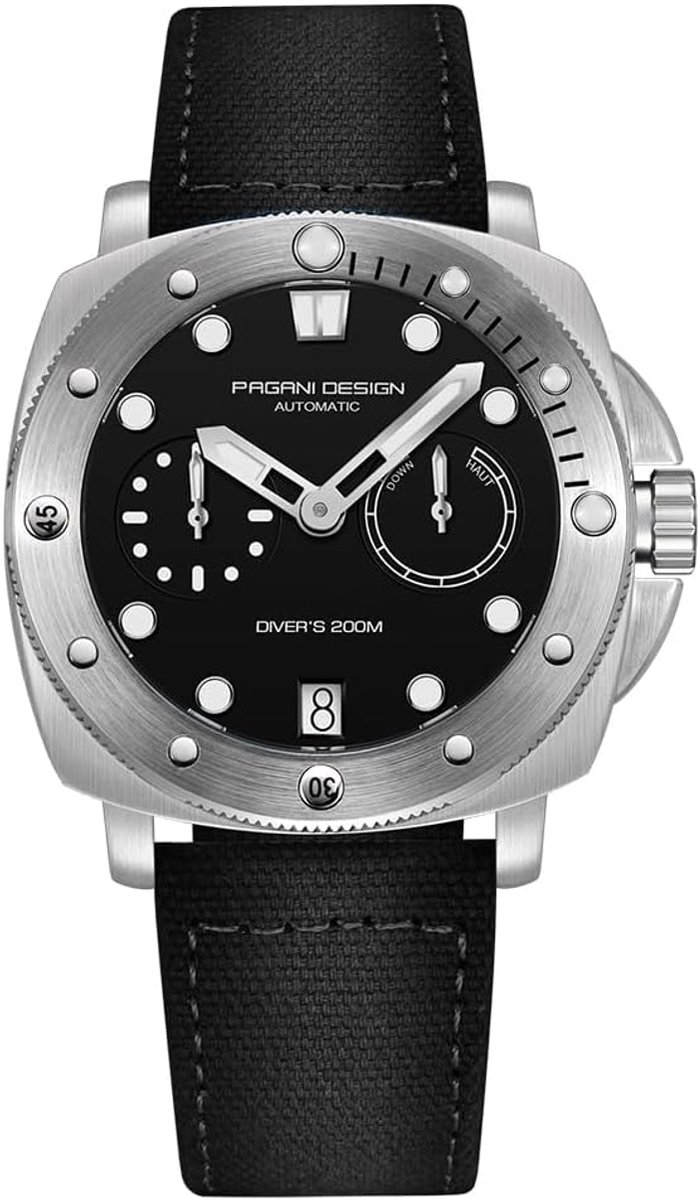 Pagani Design 1767 Automatic Men's Watch, 41 mm, Stainless Steel Case, Sapphire Mirror, Automatic Men's Watch, Nylon - ShopVlot