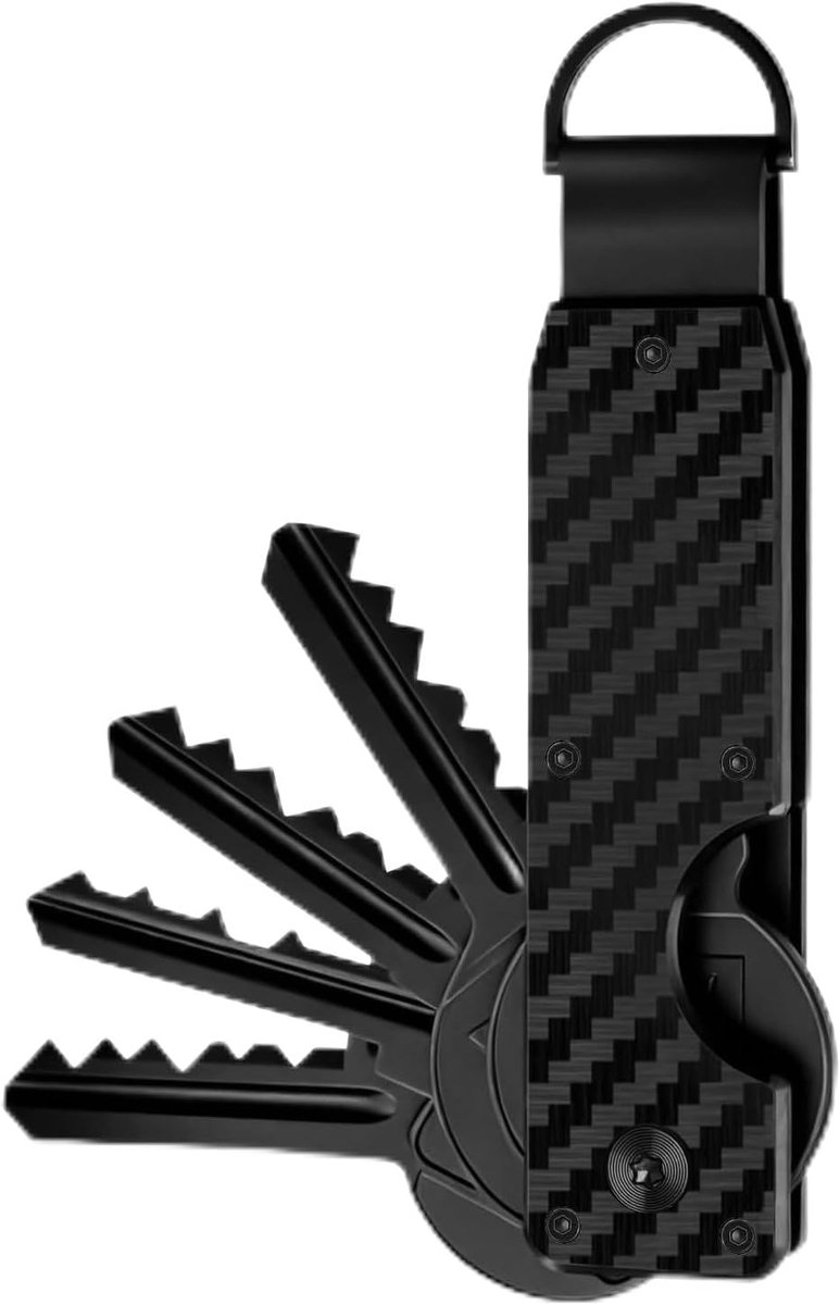 Metal Key Organizer, Compact Key Holder, Key Storage Box, Key Organiser for up to 6 Keys, with D-ring - ShopVlot