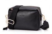 Sophie Siero Schoudertas Dames Zwart – Crossbody Tas Dames – Kleine Handtas & Damestas – Zwarte Tas van Soepel Kunstleer – Trendy Crossbody Bag voor Vrouw & Meisje – Luxe Minimalistische Tas met Ritssluiting