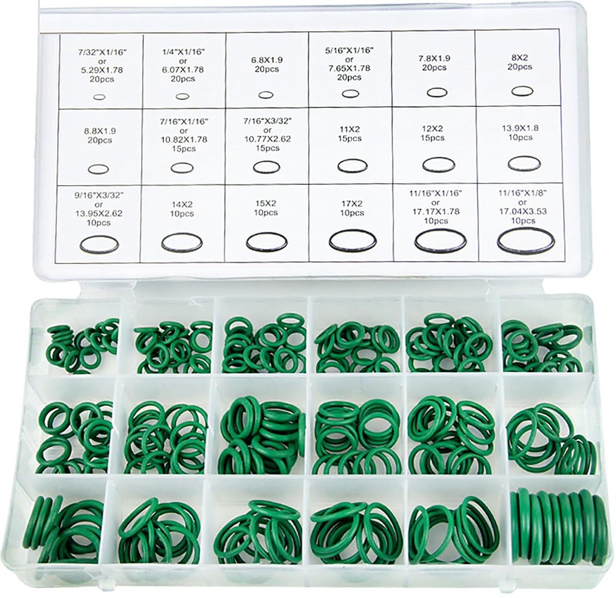 HNBR O-Ring Seal Set 270 Pieces Rubber Seals for Plumbing and Air Conditioning Repair (18 Sizes in Green) - ShopVlot
