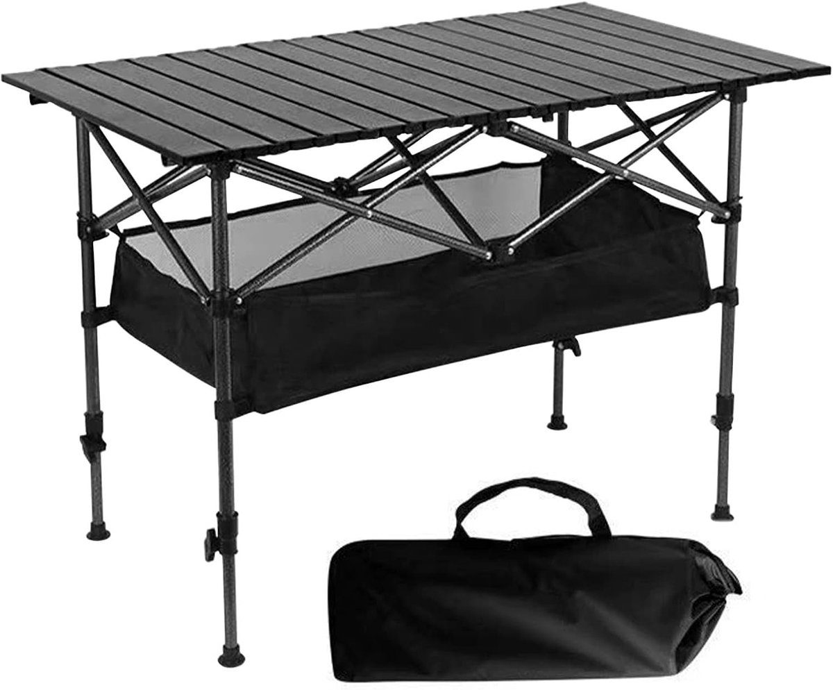 Draagbare campingtafel met draagtas, campingbijzettafel, draagbare tafel, draagbaar voor picknick, klaptafel, klein - ShopVlot