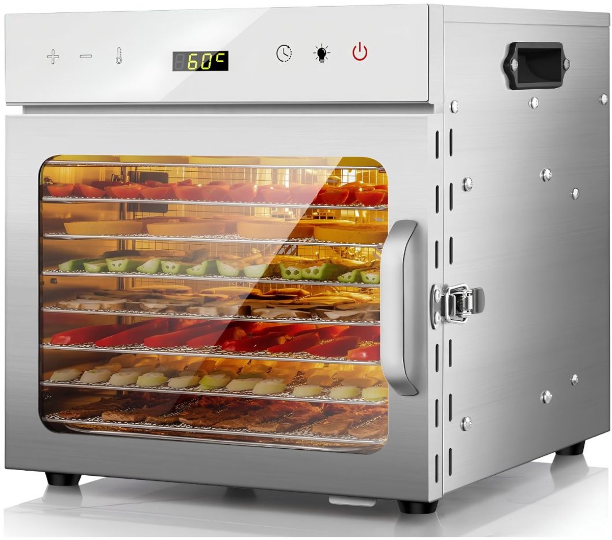 VALI® Voedseldroger - Dehydrator - Droogoven - Zilver - 40cm x 27cm x 40cm