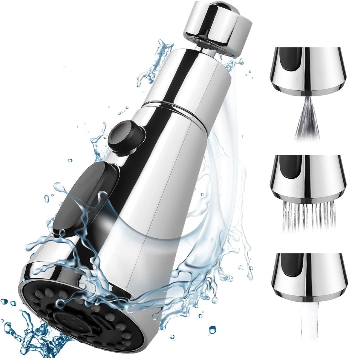 Hand Shower for Sink, Faucet, Kitchen Faucet, 3 Modes, Replacement Hand Shower, Universal G 1/2 - ShopVlot