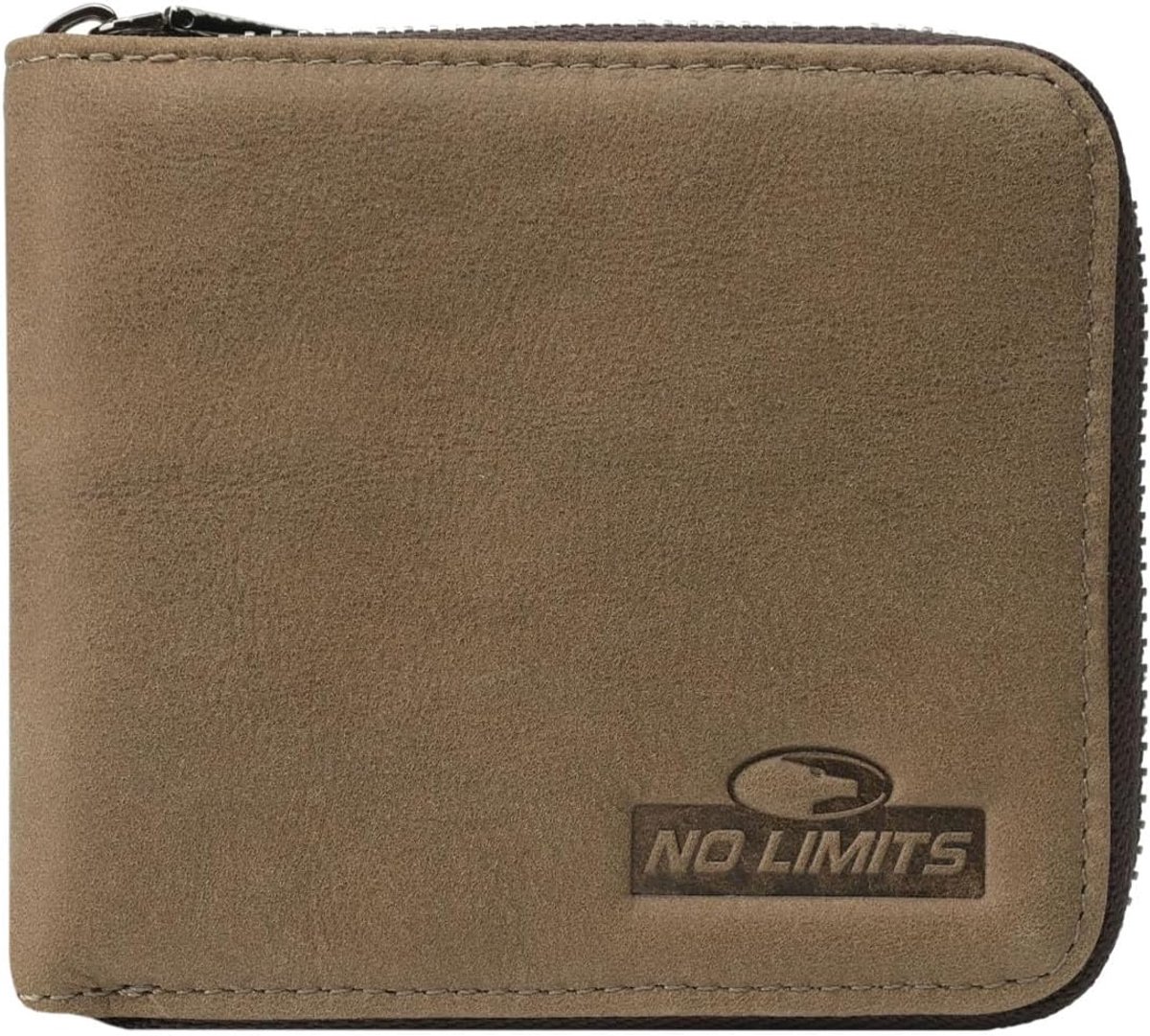 No Limits Herenportemonnee van echt leer, doorlopende sluiting met ritssluiting, around, creditcardhouder, met doos - ShopVlot