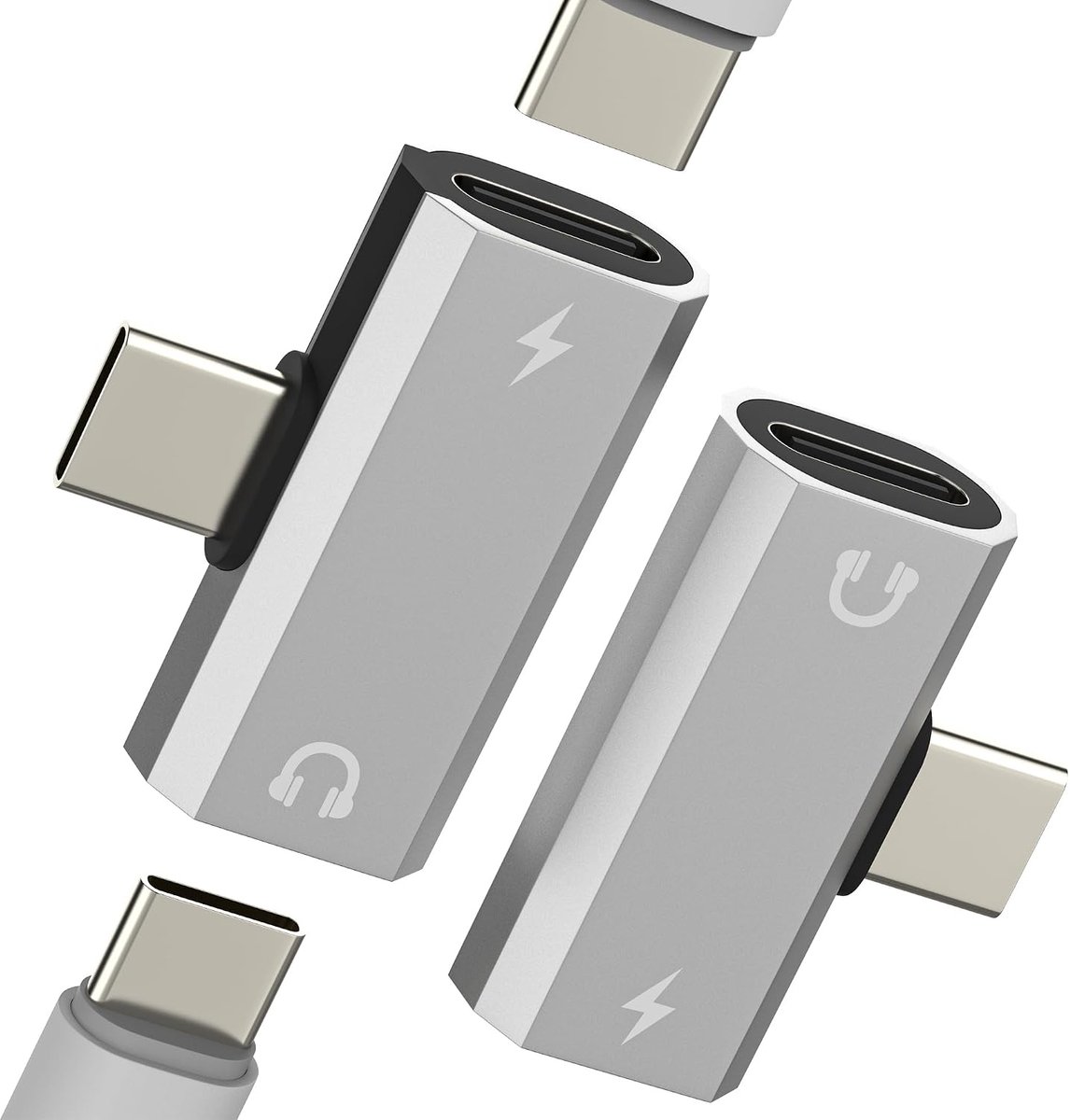 USB C splitter dubbele stekker adapter hoofdtelefoon voor iPhone 17 16 15 Pro Max compatibel met Samsung S25 voor - ShopVlot