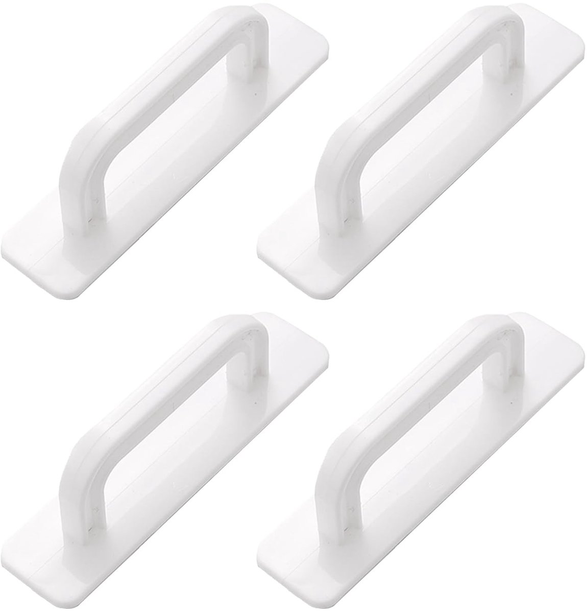 Deur- en raamgrepen 4 stuks - witte zelfklevende handgrepen - eenvoudig design - ideaal voor kasten en glazen deuren - ShopVlot