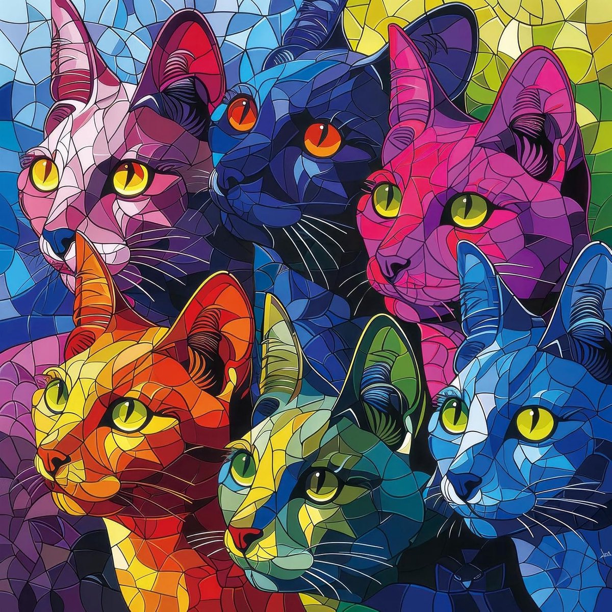 Puzzels voor volwassenen 1024 stuks - kattenpuzzel met poster - unieke stukken - perfect voor inlijsten - ShopVlot