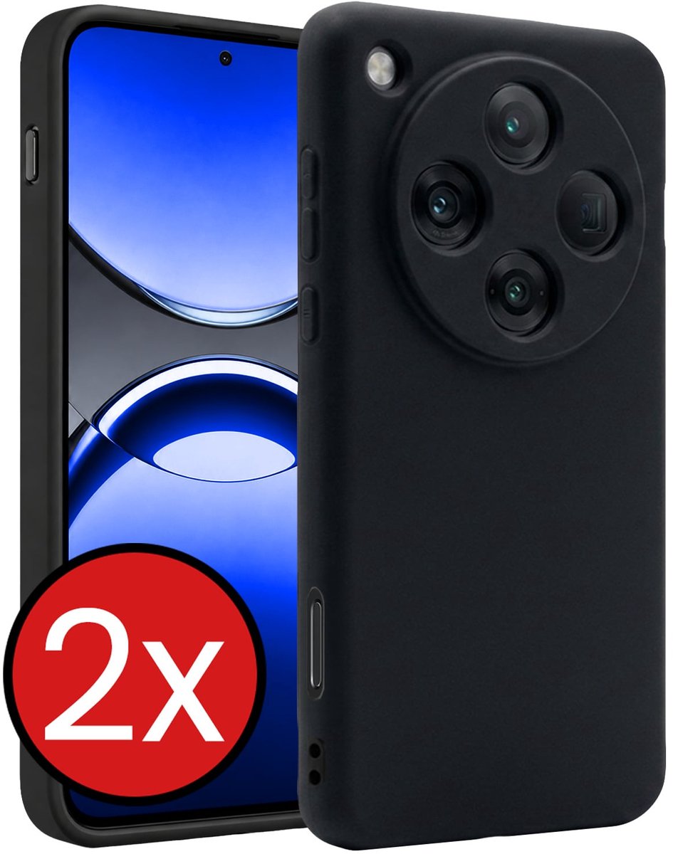 Hoesje - 2 Stuks - Geschikt voor OPPO Find X8 Pro - Sterk & Shockproof - Telefoonhoes - Back Cover - Case Siliconen - Telefoon Hoes - Zwart