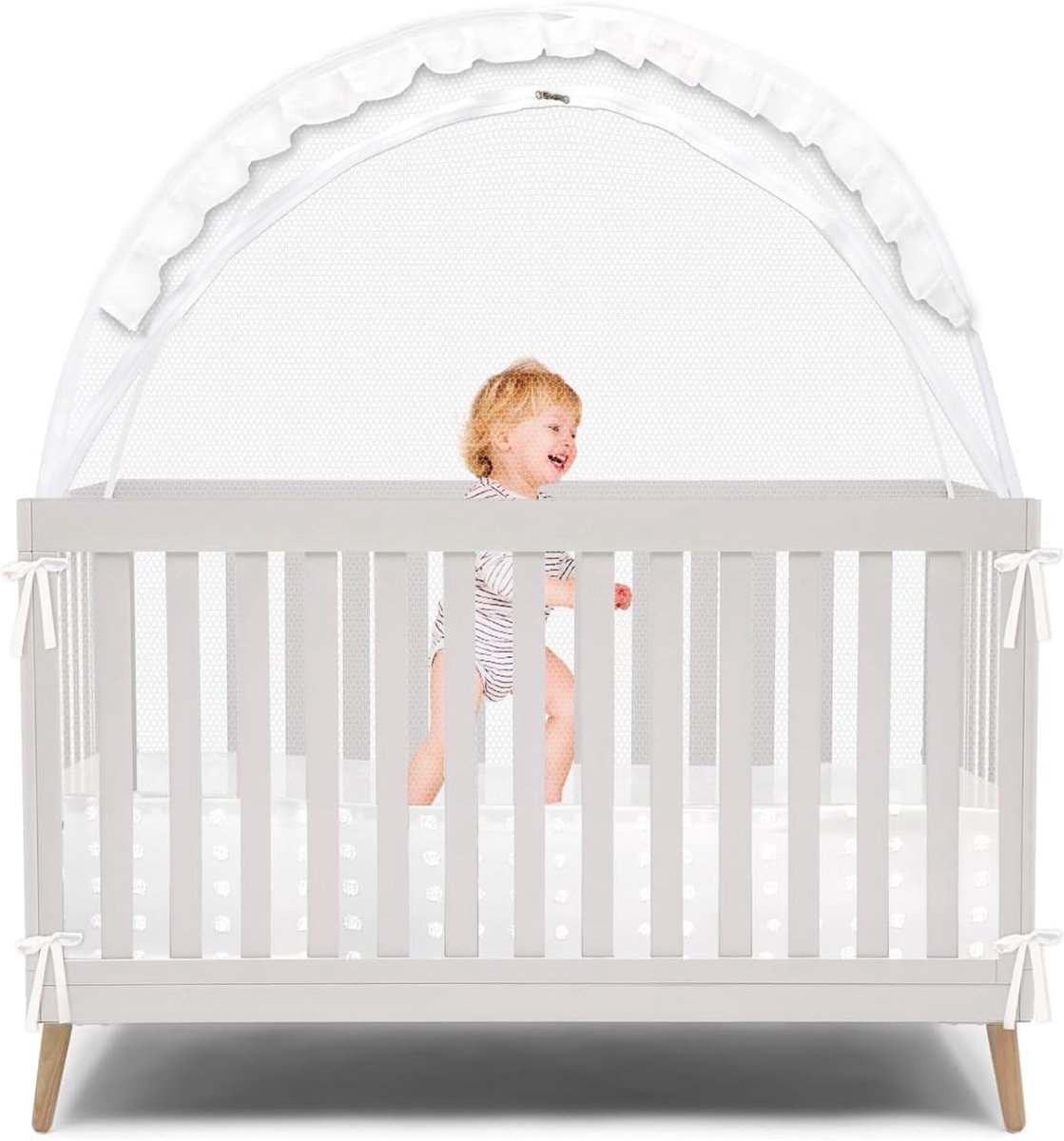Babybednet tent - Elegant kantdesign - Ademend en duurzaam - Bescherming tegen insecten - ShopVlot