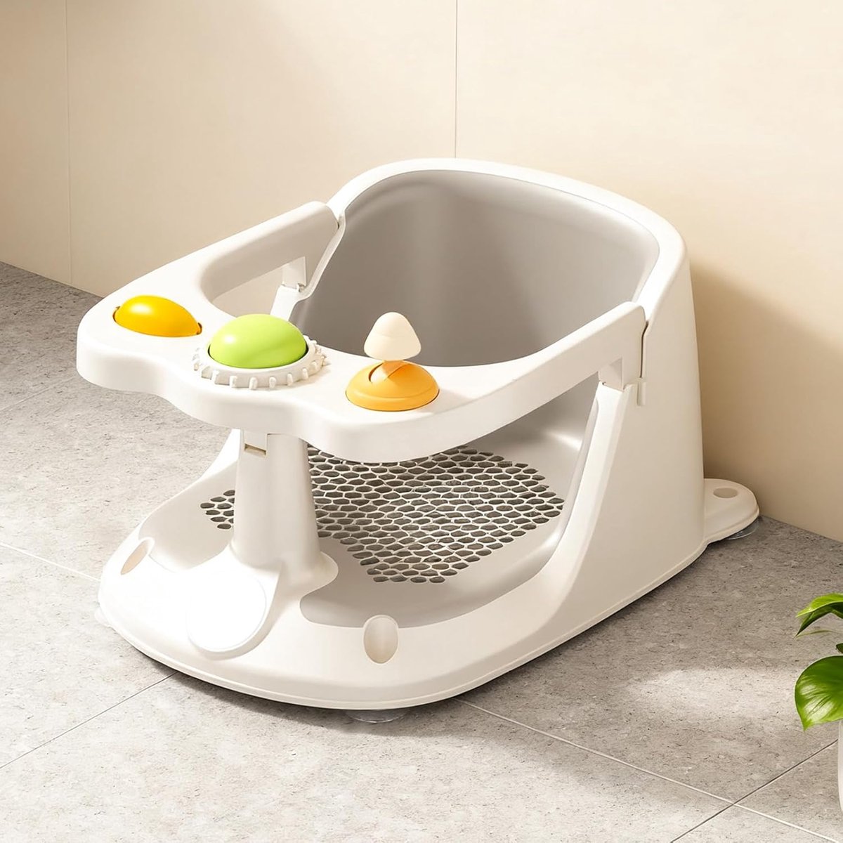 Badzitje voor baby's 6 maanden - antislip zuignappen - mesh-zitting - meer comfort - ShopVlot