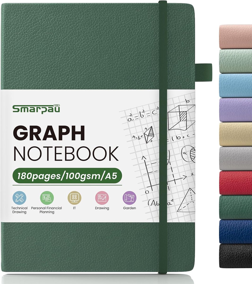 Notitieboek A5 - geruit - 180 pagina's - 100 g/m² dik papier - ideaal voor schrijven - ShopVlot