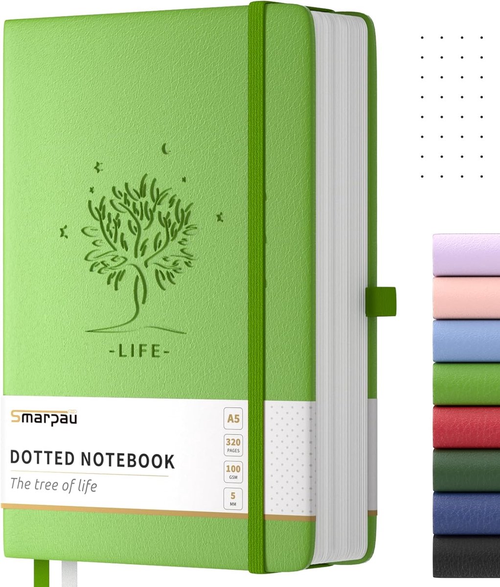 Notitieboek A5 - hardcover - 320 pagina's - premium papier met 100 g/m² - ideaal voor schrijven - ShopVlot