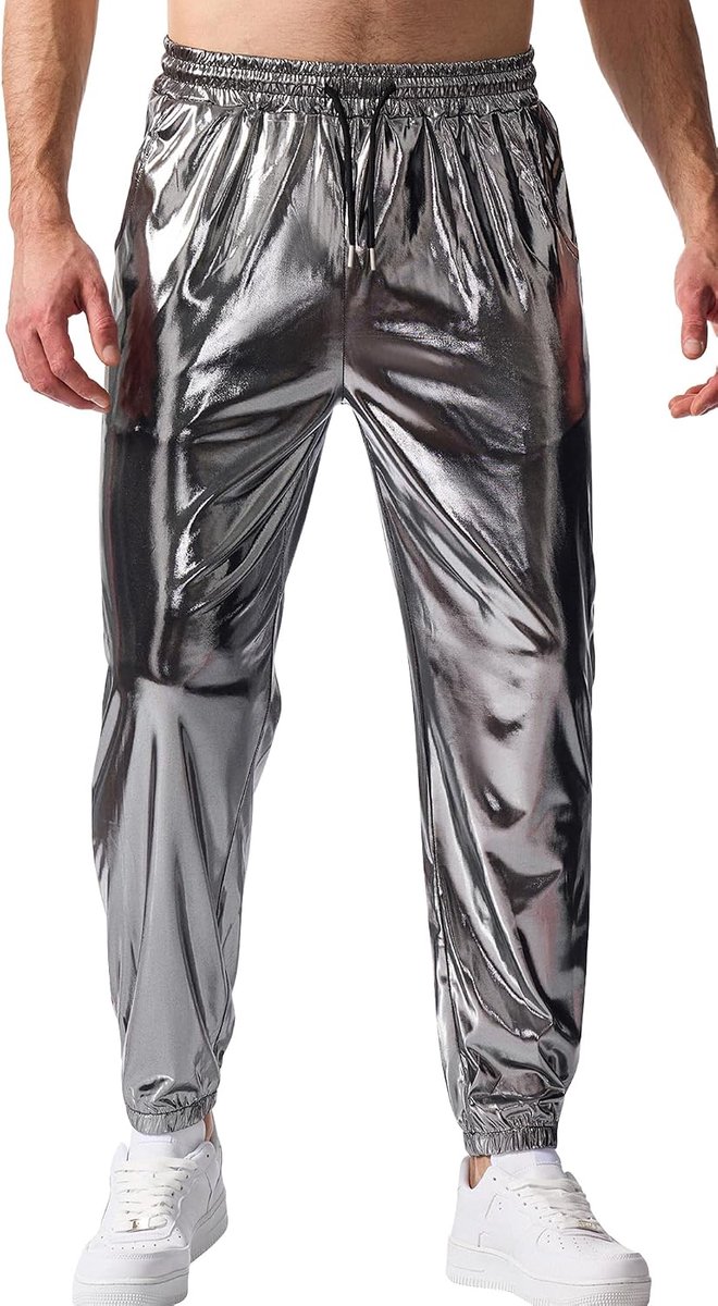 Festivalbroeken heren - glanzend - hip hop disco stijl - perfect voor 80s feest - ShopVlot