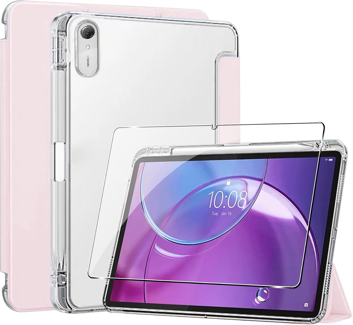 Beschermhoes voor Lenovo Idea Tab Pro Gen 2 13 inch - transparante cover - met penhouder - ShopVlot