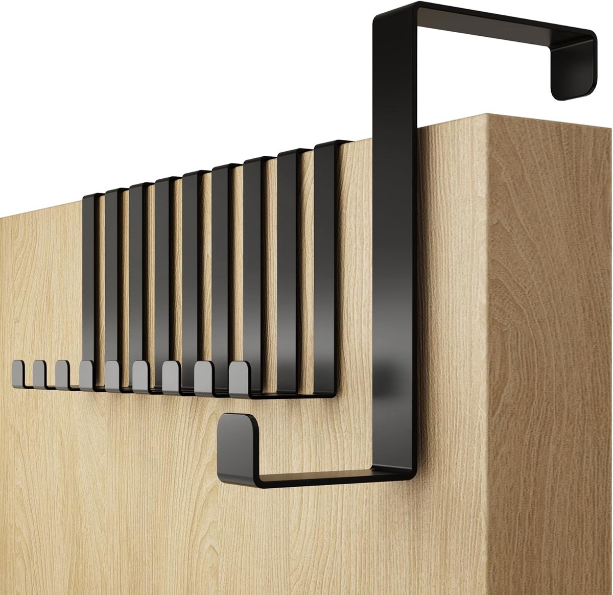 Deurhaken XXL 46mm - 10 stuks zwart - ruimtebesparend - ideaal voor kleine kamers - ShopVlot