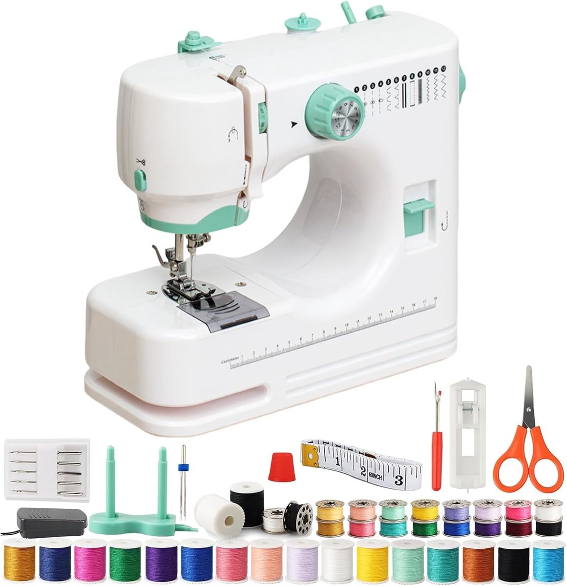 Draagbare elektrische naaimachine - mini formaat - 42-delige naaiaccessoires - ideaal voor beginners - ShopVlot