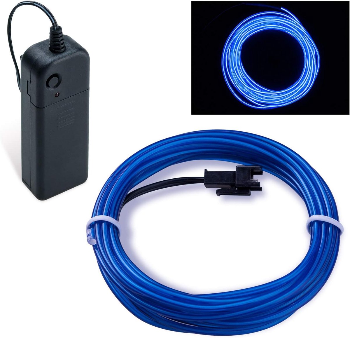 EL draad 5m neon licht - batterijgevoed - 3 lichtstanden - perfect voor Halloween decoratie - ShopVlot