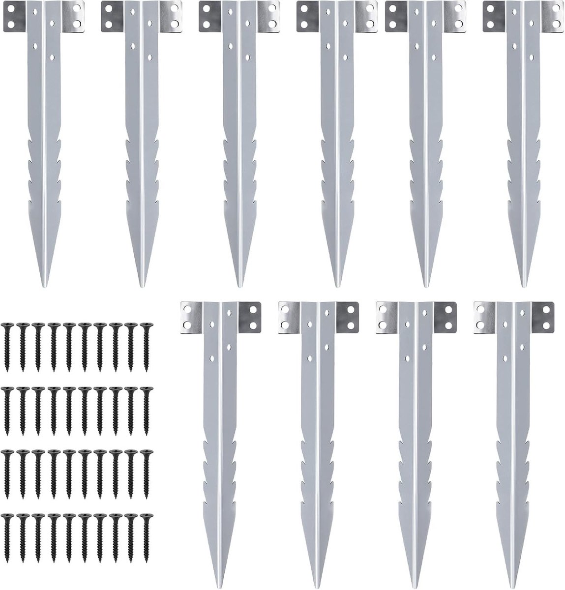 25,5 CM spoorwegdwarsliggers beugels - 10 Pack voor tuin, verhoogde bedden en landschapsarchitectuur