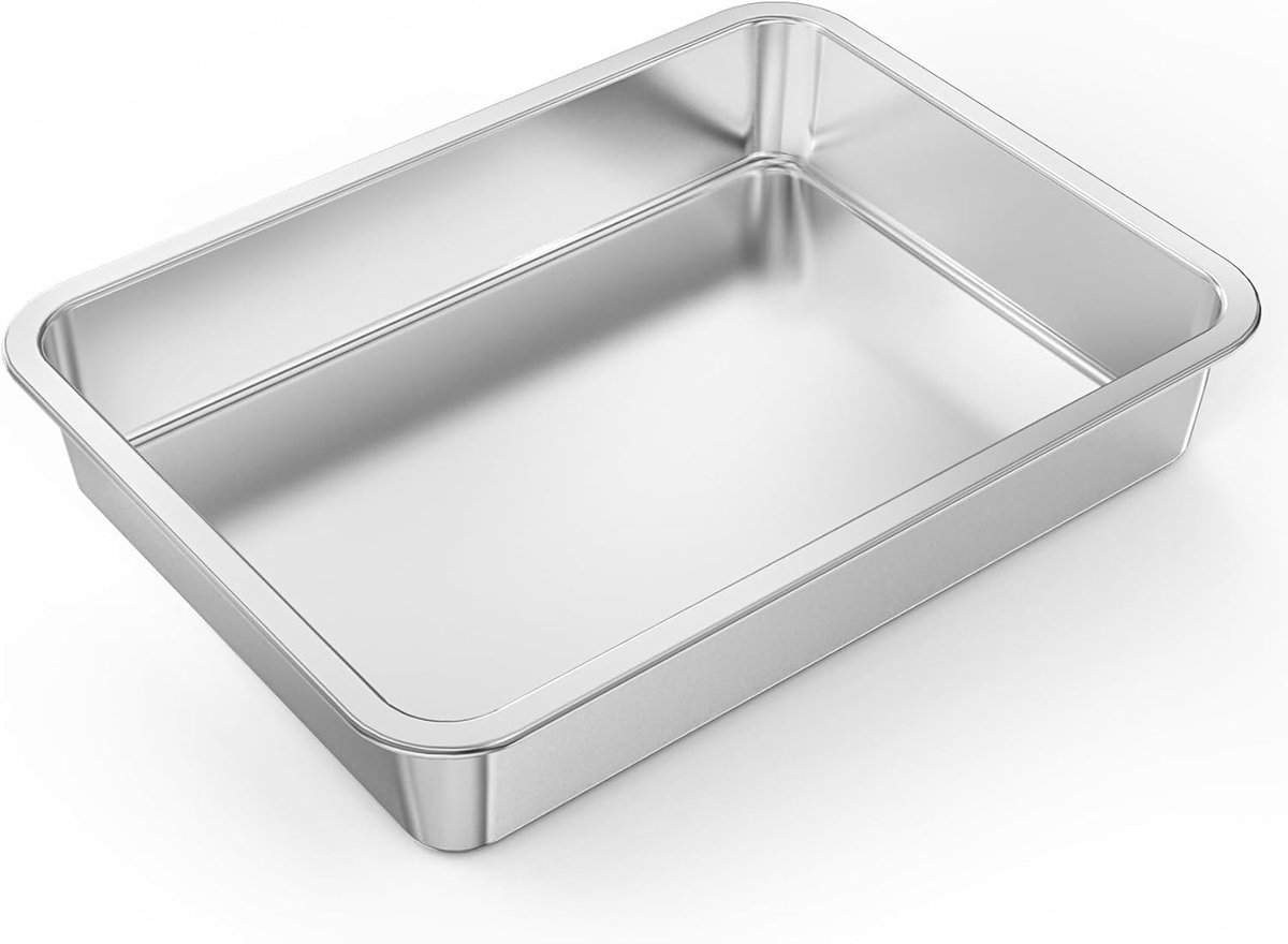 Bakkenplaat 39,5x29,5cm - Roestvrij staal - Makkelijk schoon te maken - Perfect voor lasagne - ShopVlot
