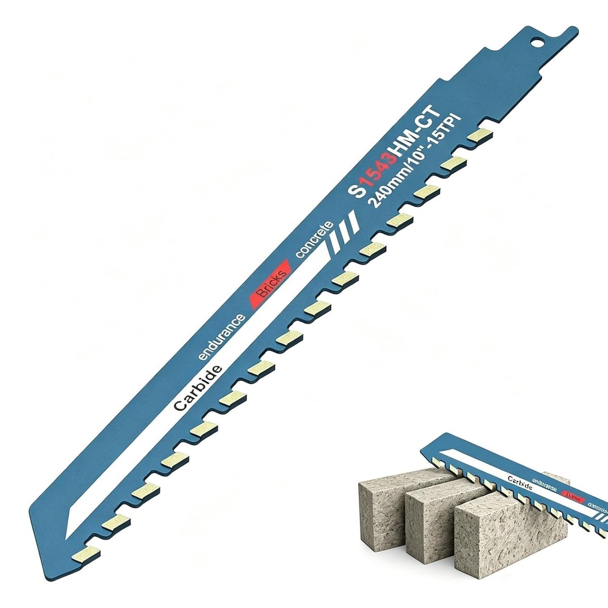Reciprozaagblad voor baksteen, 240 mm Hardmetaalstaal reciprozaagbladen, Reciprozaagbladen steen, Zaagbladen - ShopVlot