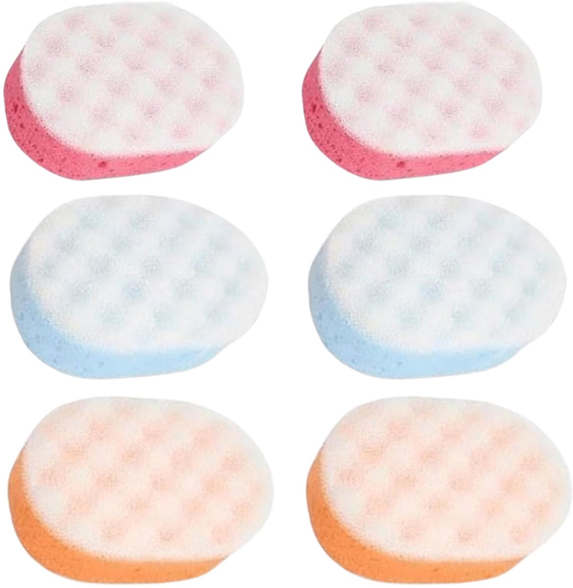 HOMESHOPA Badspons voor volwassenen, set van 6 exfoliërende lichaamsdouchescrubber voor mannen, vrouwen, kinderen - ShopVlot