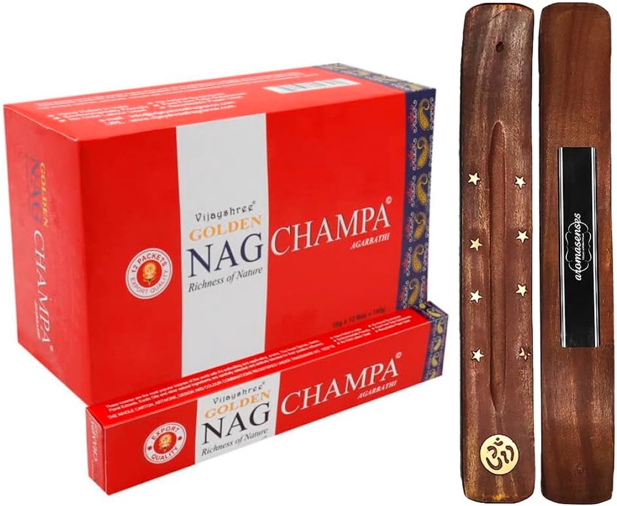 AROMASENSES Incense sticks Golden Nag Champa, 1 box of 12 boxes of 15 grams. - ShopVlot